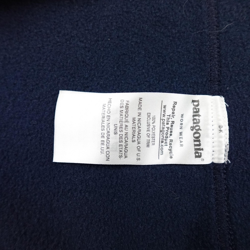 Patagonia Synchilla Poncho M/L Blue Fleece Hooded Full Zip Cape 25285 - Picture 4 of 7
